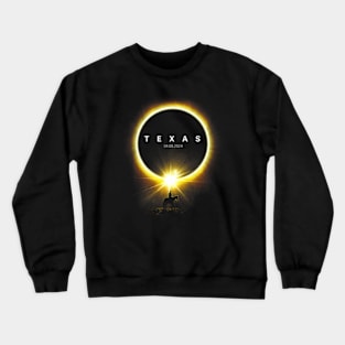 2024 Solar Eclipse Seen From The State Of Texas For Cowboys Crewneck Sweatshirt